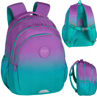 CoolPack viackomorový školský batoh Odtiene fialovej, Odtiene zelenej 21 rokov